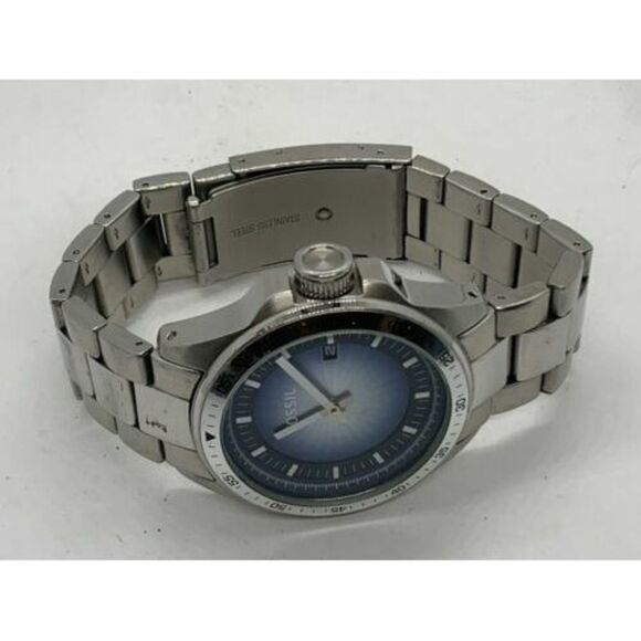 Fossil AM4369 Men's Watch Blue Dial Stainless Steel Silver 40mm Case Quartz D725 - Picture 7 of 9